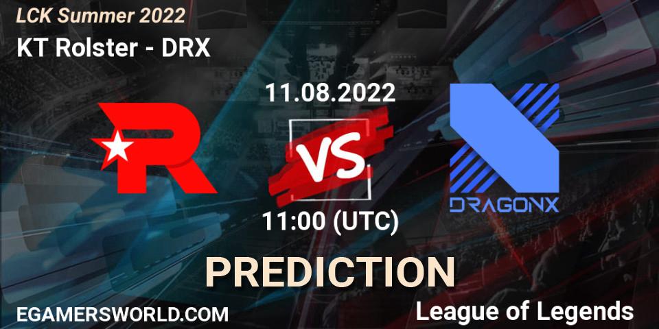 Pronósticos KT Rolster - DRX. 11.08.2022 at 11:00. LCK Summer 2022 - LoL