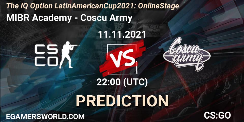 Pronósticos MIBR Academy - Coscu Army. 11.11.21. The IQ Option Latin American Cup 2021: Online Stage - CS2 (CS:GO)