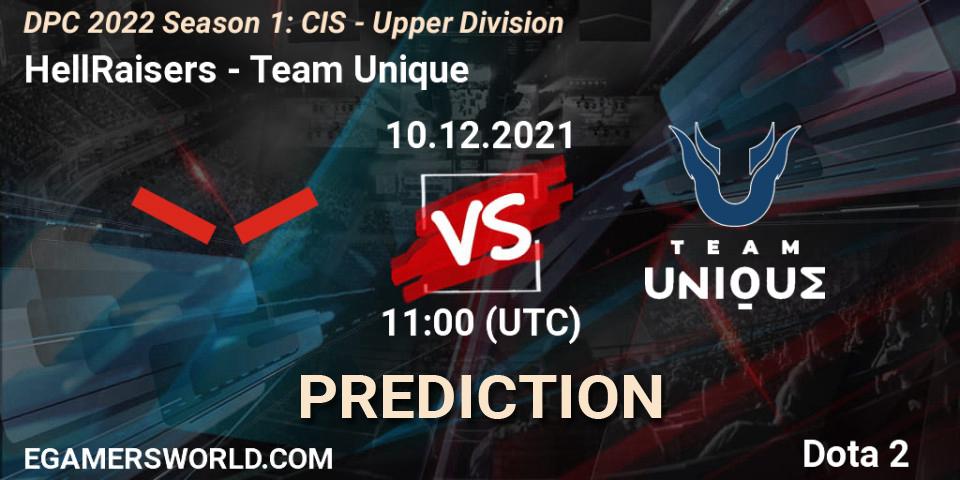 Pronósticos HellRaisers - Team Unique. 10.12.2021 at 11:37. DPC 2022 Season 1: CIS - Upper Division - Dota 2
