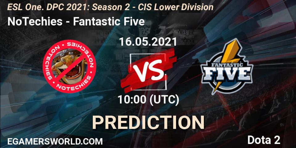 Pronósticos NoTechies - Fantastic Five. 16.05.2021 at 09:57. ESL One. DPC 2021: Season 2 - CIS Lower Division - Dota 2