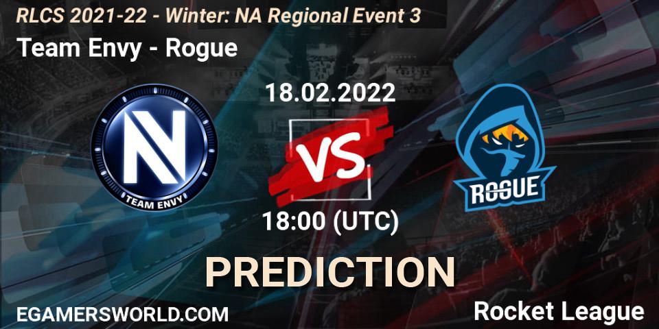 Pronósticos Team Envy - Rogue. 18.02.22. RLCS 2021-22 - Winter: NA Regional Event 3 - Rocket League