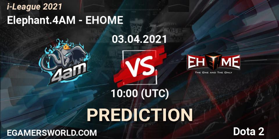 Pronósticos Elephant.4AM - EHOME. 03.04.2021 at 12:03. i-League 2021 Season 1 - Dota 2