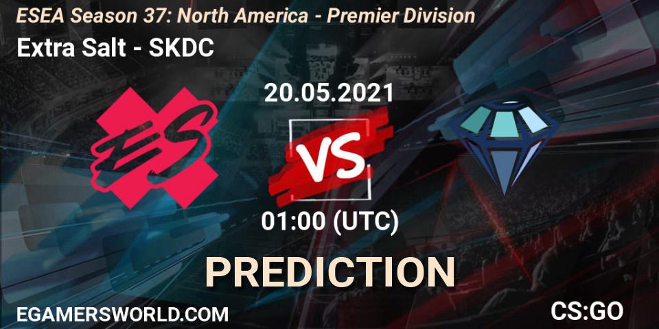 Pronósticos Extra Salt - SKDC. 20.05.2021 at 01:00. ESEA Season 37: North America - Premier Division - Counter-Strike (CS2)