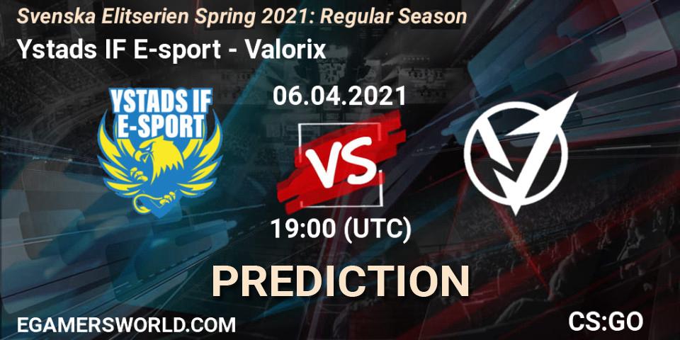 Pronósticos Ystads IF E-sport - Valorix. 06.04.2021 at 19:00. Svenska Elitserien Spring 2021: Regular Season - Counter-Strike (CS2)