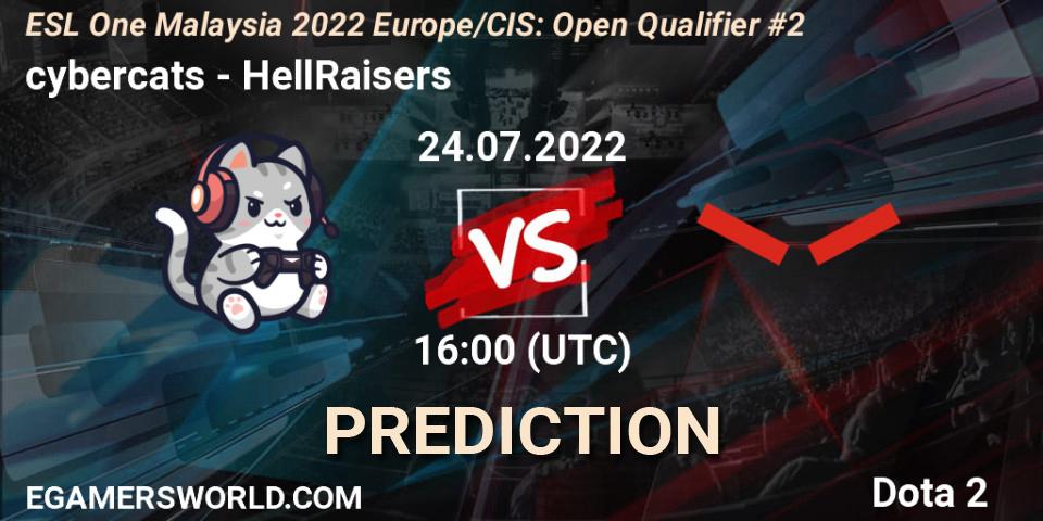 Pronósticos cybercats - HellRaisers. 24.07.2022 at 16:09. ESL One Malaysia 2022 Europe/CIS: Open Qualifier #2 - Dota 2