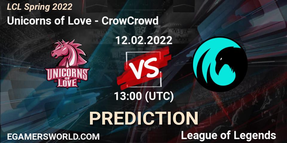 Pronósticos Unicorns of Love - CrowCrowd. 12.02.22. LCL Spring 2022 - LoL