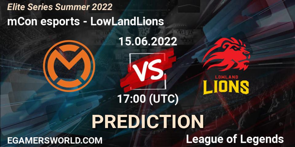 Pronósticos mCon esports - LowLandLions. 15.06.22. Elite Series Summer 2022 - LoL