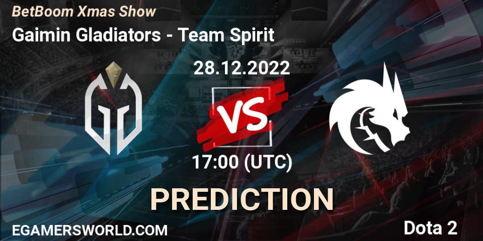 Pronósticos Gaimin Gladiators - Team Spirit. 28.12.2022 at 17:28. BetBoom Xmas Show - Dota 2