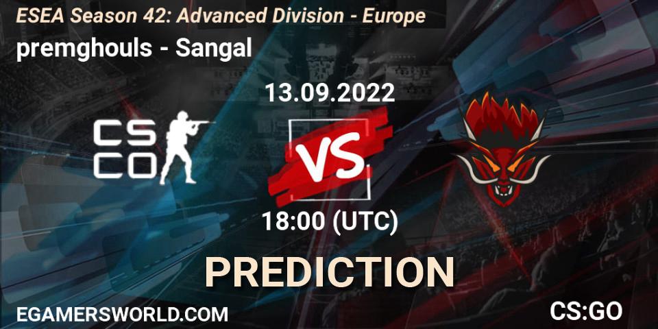 Pronósticos premghouls - Sangal. 13.09.2022 at 18:00. ESEA Season 42: Advanced Division - Europe - Counter-Strike (CS2)