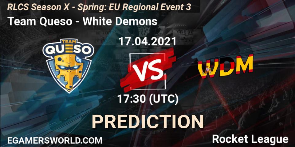 Pronósticos Team Queso - White Demons. 17.04.2021 at 17:10. RLCS Season X - Spring: EU Regional Event 3 - Rocket League