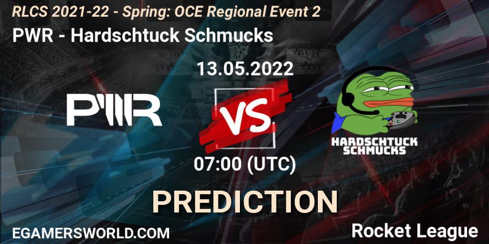 Pronósticos PWR - Hardschtuck Schmucks. 13.05.2022 at 07:00. RLCS 2021-22 - Spring: OCE Regional Event 2 - Rocket League
