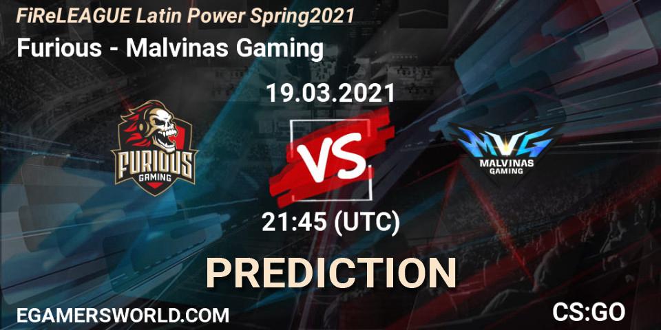 Pronósticos Furious - Malvinas Gaming. 19.03.21. FiReLEAGUE Latin Power Spring 2021 - BLAST Premier Qualifier - CS2 (CS:GO)