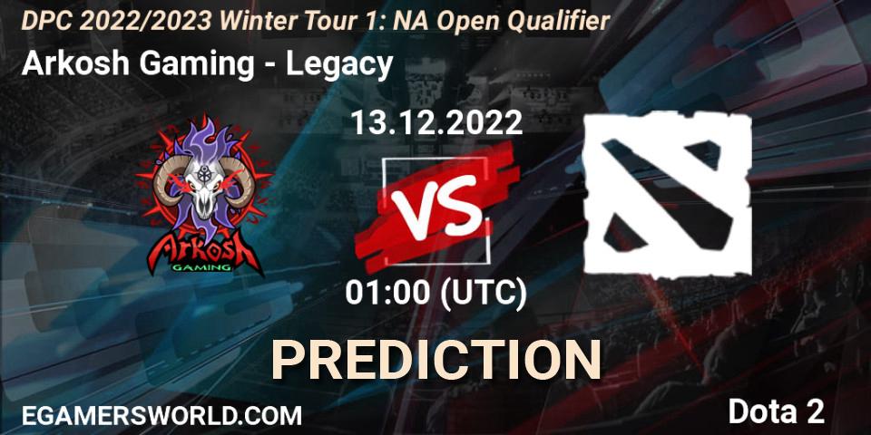 Pronósticos Arkosh Gaming - Legacy. 13.12.22. DPC 2022/2023 Winter Tour 1: NA Open Qualifier 1 - Dota 2