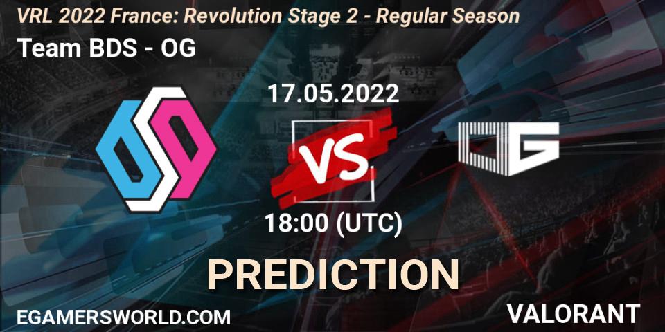 Pronósticos Team BDS - OG. 17.05.2022 at 18:20. VRL 2022 France: Revolution Stage 2 - Regular Season - VALORANT