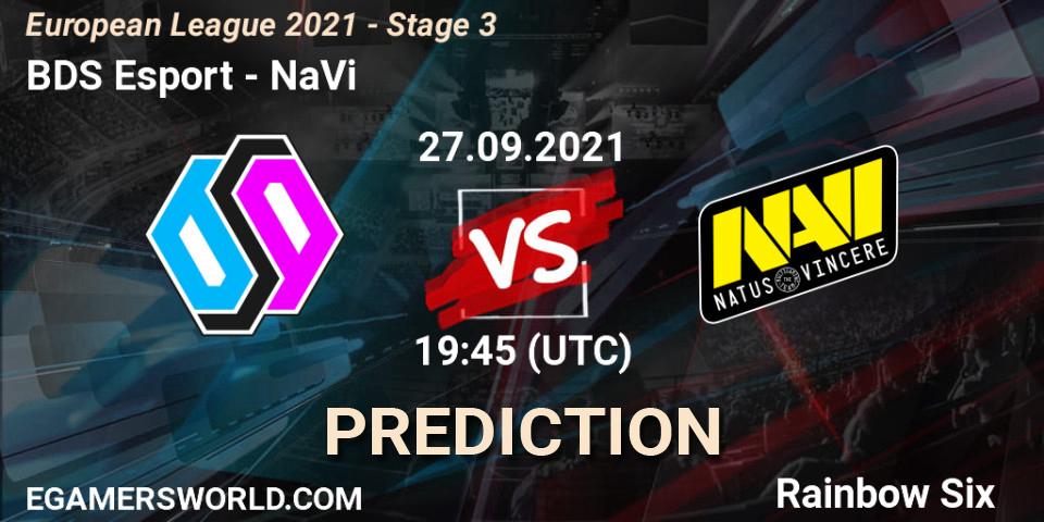 Pronósticos BDS Esport - NaVi. 27.09.21. European League 2021 - Stage 3 - Rainbow Six