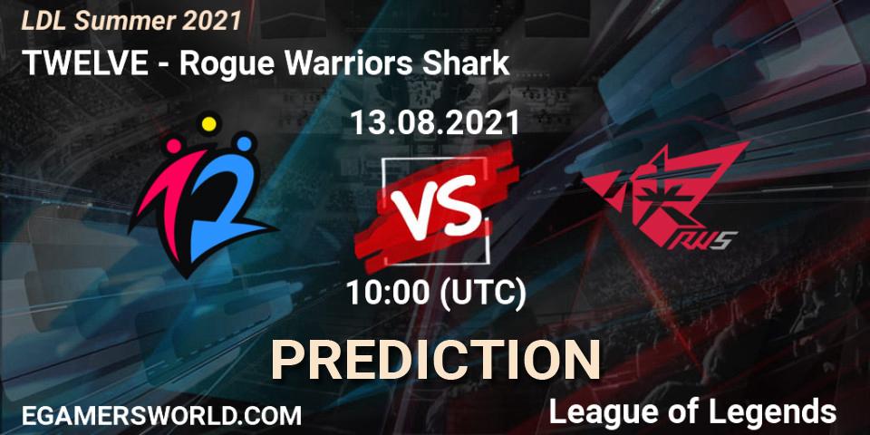 Pronósticos TWELVE - Rogue Warriors Shark. 13.08.21. LDL Summer 2021 - LoL