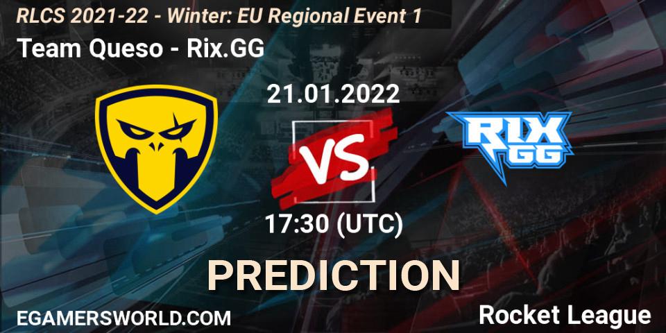 Pronósticos Team Queso - Rix.GG. 21.01.2022 at 17:30. RLCS 2021-22 - Winter: EU Regional Event 1 - Rocket League