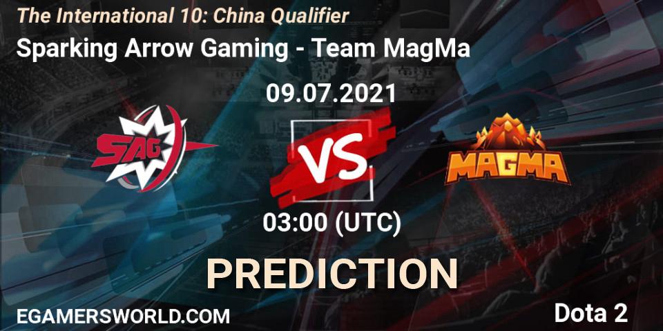 Pronósticos Sparking Arrow Gaming - Team MagMa. 09.07.2021 at 03:01. The International 10: China Qualifier - Dota 2