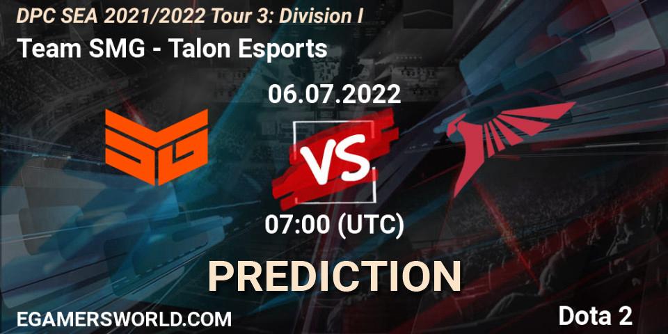 Pronósticos Team SMG - Talon Esports. 06.07.2022 at 07:45. DPC SEA 2021/2022 Tour 3: Division I - Dota 2