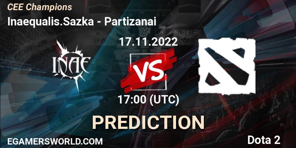 Pronósticos Inaequalis.Sazka - Partizanai. 17.11.2022 at 17:30. CEE Champions - Dota 2