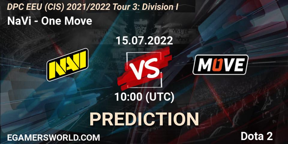 Pronósticos NaVi - One Move. 15.07.22. DPC EEU (CIS) 2021/2022 Tour 3: Division I - Dota 2