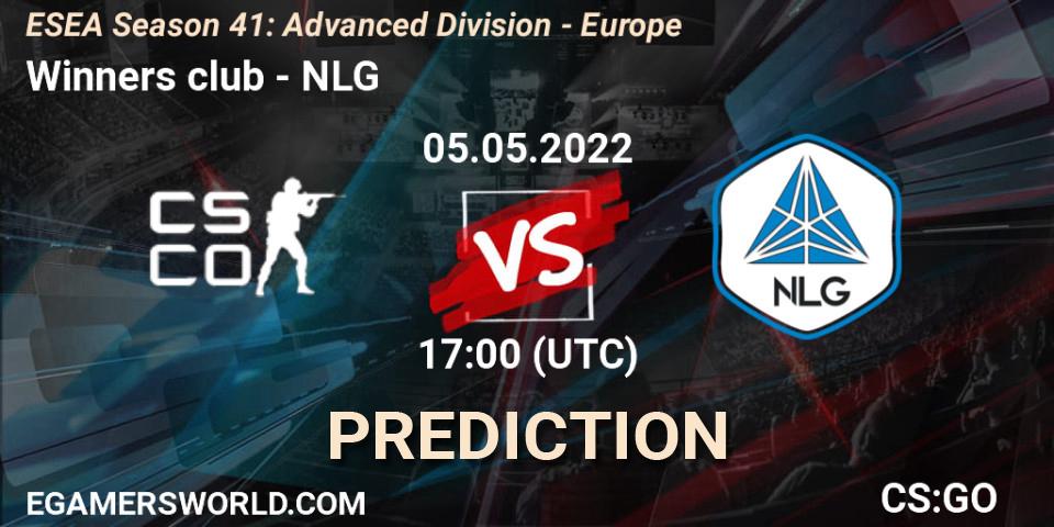 Pronósticos Winners club - NLG. 05.05.2022 at 17:00. ESEA Season 41: Advanced Division - Europe - Counter-Strike (CS2)
