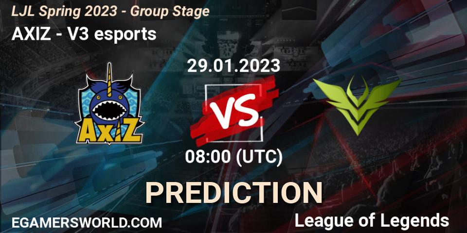 Pronósticos AXIZ - V3 esports. 29.01.23. LJL Spring 2023 - Group Stage - LoL