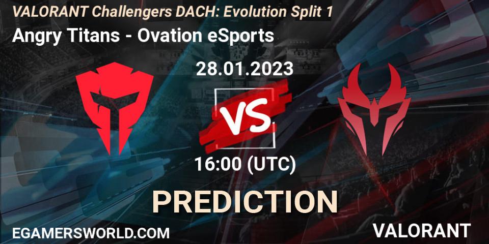 Pronósticos Angry Titans - Ovation eSports. 28.01.23. VALORANT Challengers 2023 DACH: Evolution Split 1 - VALORANT