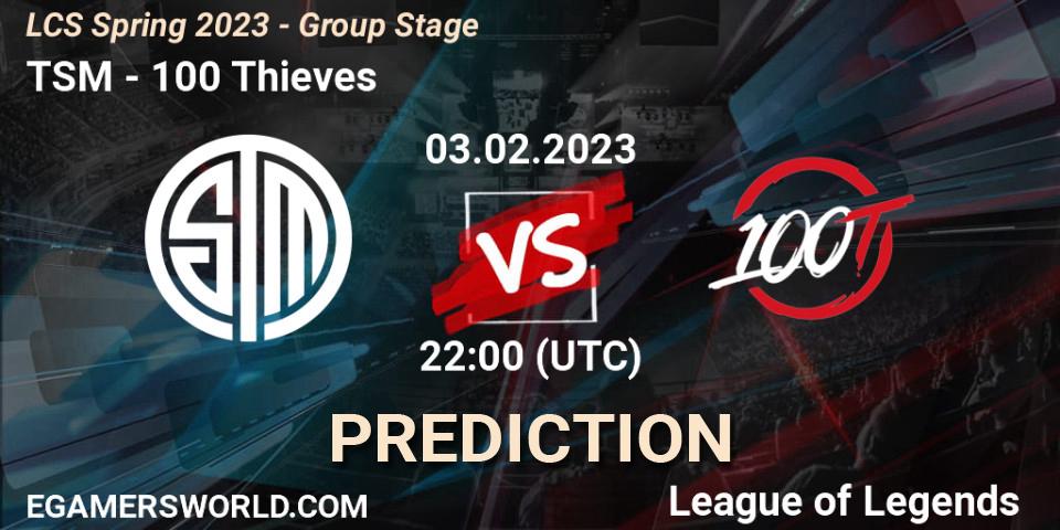 Pronósticos TSM - 100 Thieves. 04.02.23. LCS Spring 2023 - Group Stage - LoL