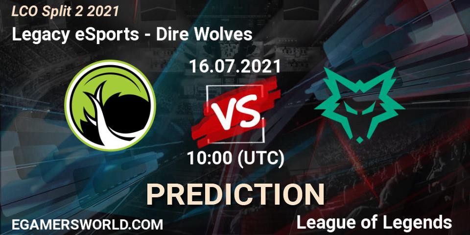 Pronósticos Legacy eSports - Dire Wolves. 16.07.21. LCO Split 2 2021 - LoL