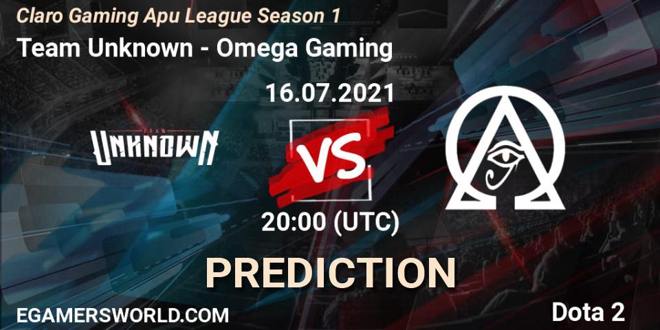 Pronósticos Team Unknown - Omega Gaming. 16.07.21. Claro Gaming Apu League Season 1 - Dota 2