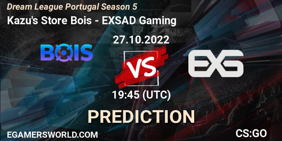 Pronósticos Kazu's Store Bois - EXSAD Gaming. 03.11.22. Dream League Portugal Season 5 - CS2 (CS:GO)