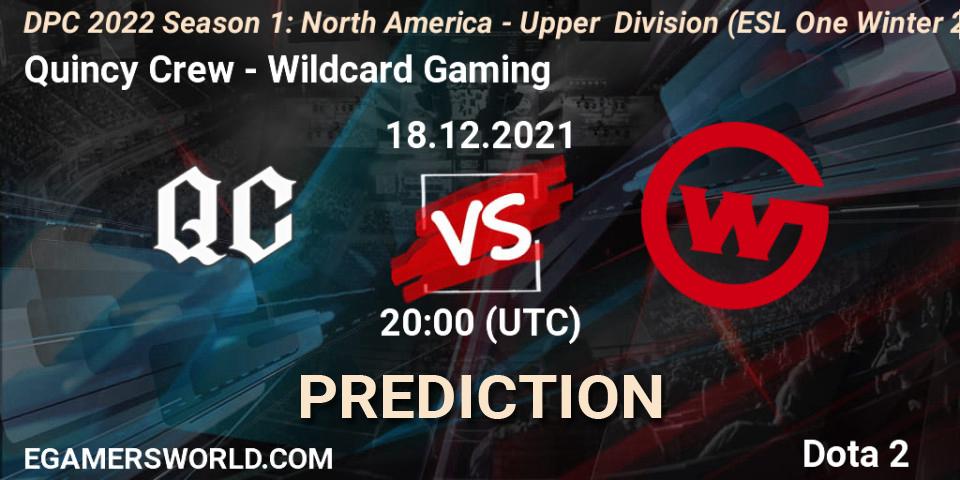 Pronósticos Quincy Crew - Wildcard Gaming. 18.12.21. DPC 2022 Season 1: North America - Upper Division (ESL One Winter 2021) - Dota 2