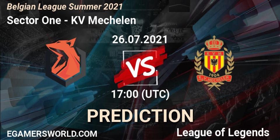 Pronósticos Sector One - KV Mechelen. 26.07.2021 at 17:00. Belgian League Summer 2021 - LoL
