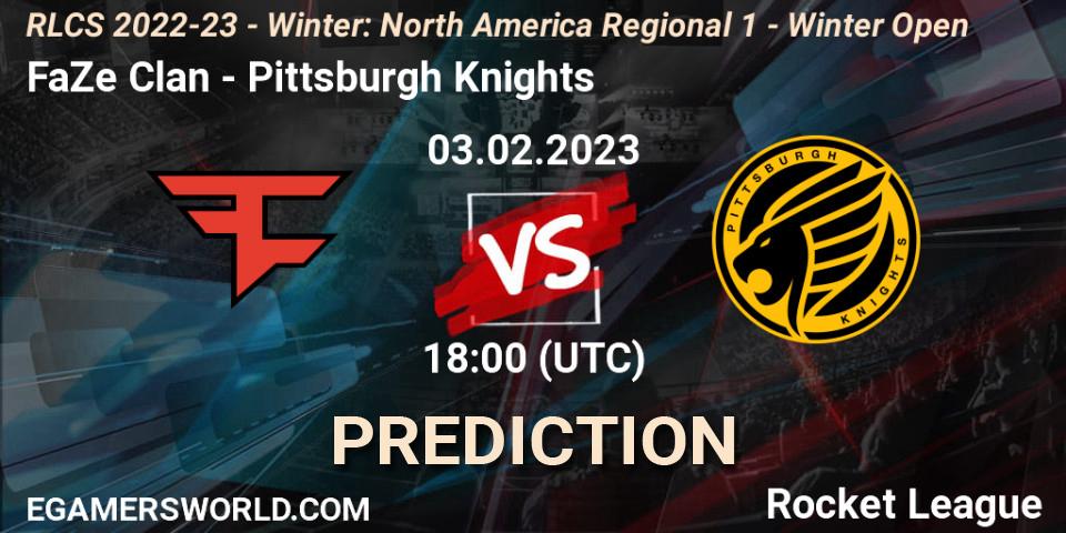 Pronósticos FaZe Clan - Pittsburgh Knights. 03.02.23. RLCS 2022-23 - Winter: North America Regional 1 - Winter Open - Rocket League