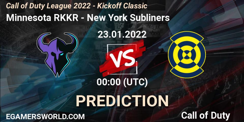 Pronósticos Minnesota RØKKR - New York Subliners. 23.01.22. Call of Duty League 2022 - Kickoff Classic - Call of Duty
