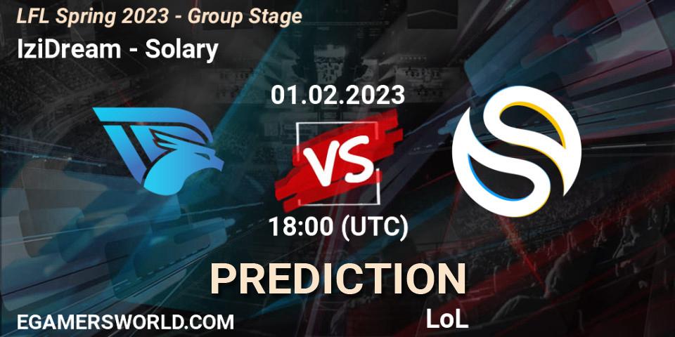 Pronósticos IziDream - Solary. 01.02.23. LFL Spring 2023 - Group Stage - LoL