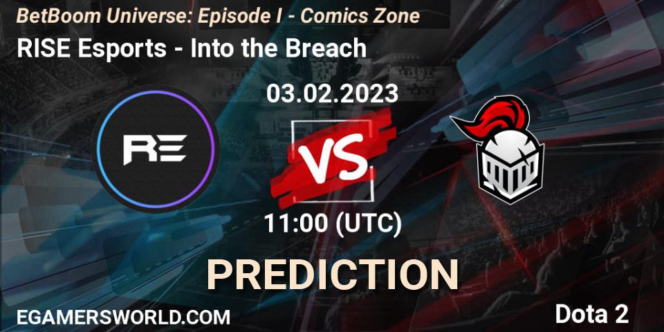Pronósticos RISE Esports - Into the Breach. 03.02.23. BetBoom Universe: Episode I - Comics Zone - Dota 2