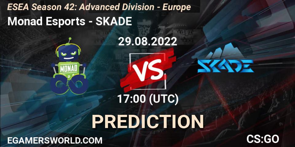 Pronósticos Monad Esports - SKADE. 02.09.2022 at 15:00. ESEA Season 42: Advanced Division - Europe - Counter-Strike (CS2)