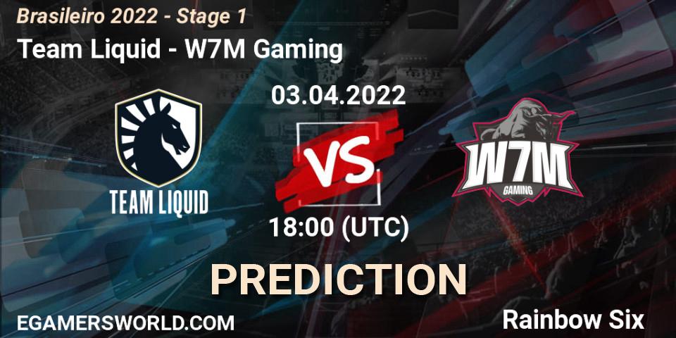 Pronósticos Team Liquid - W7M Gaming. 03.04.2022 at 18:15. Brasileirão 2022 - Stage 1 - Rainbow Six