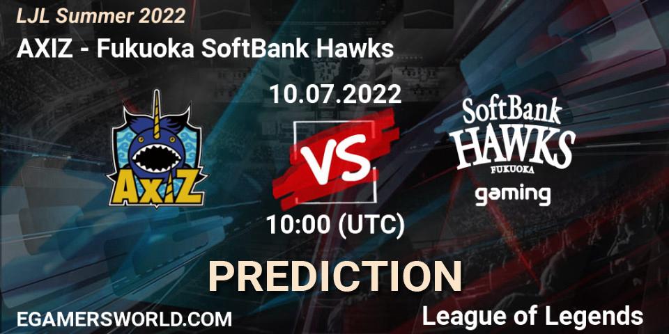 Pronósticos AXIZ - Fukuoka SoftBank Hawks. 10.07.22. LJL Summer 2022 - LoL