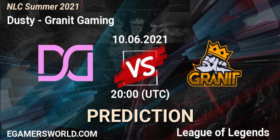 Pronósticos Dusty - Granit Gaming. 10.06.2021 at 20:00. NLC Summer 2021 - LoL