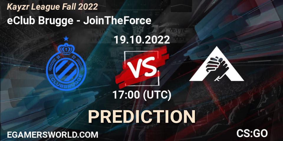 Pronósticos eClub Brugge - JoinTheForce. 19.10.22. Kayzr League Fall 2022 - CS2 (CS:GO)