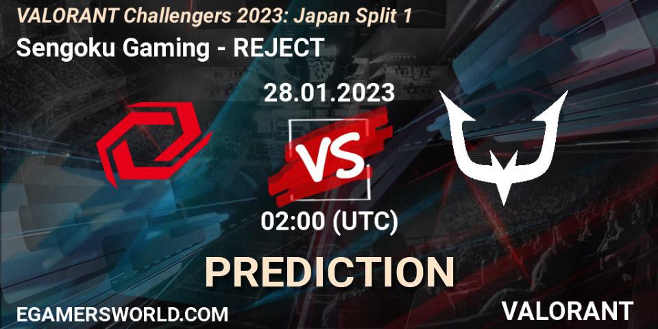 Pronósticos Sengoku Gaming - REJECT. 28.01.2023 at 02:00. VALORANT Challengers 2023: Japan Split 1 - VALORANT