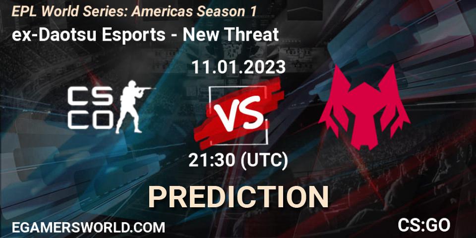 Pronósticos ex-Daotsu Esports - New Threat. 11.01.23. EPL World Series: Americas Season 1 - CS2 (CS:GO)