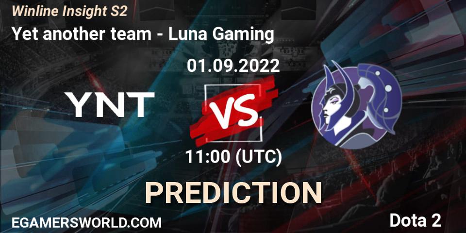 Pronósticos YNT - Luna Gaming. 01.09.2022 at 15:10. Winline Insight S2 - Dota 2