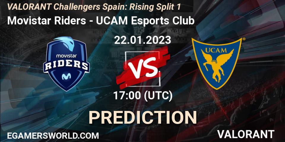 Pronósticos Movistar Riders - UCAM Esports Club. 22.01.2023 at 17:15. VALORANT Challengers 2023 Spain: Rising Split 1 - VALORANT