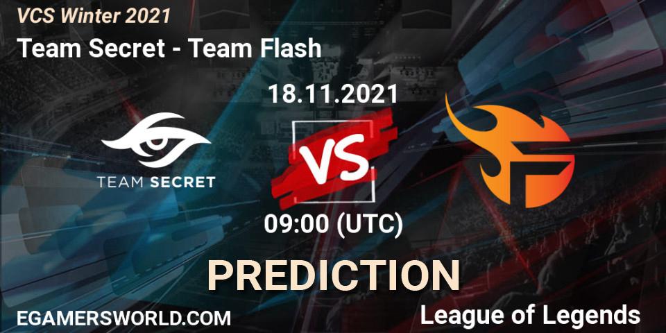 Pronósticos Team Secret - Team Flash. 18.11.2021 at 09:00. VCS Winter 2021 - LoL