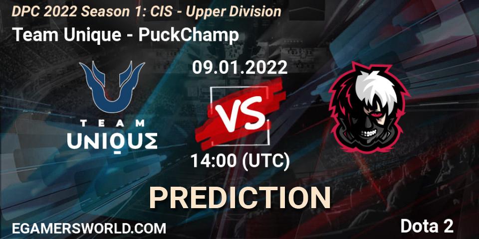 Pronósticos Team Unique - PuckChamp. 09.01.2022 at 14:00. DPC 2022 Season 1: CIS - Upper Division - Dota 2