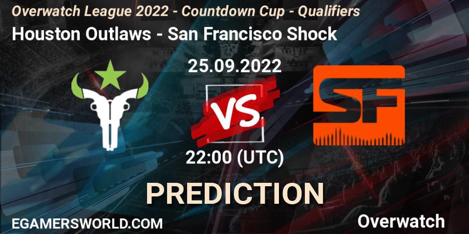 Pronósticos Houston Outlaws - San Francisco Shock. 25.09.22. Overwatch League 2022 - Countdown Cup - Qualifiers - Overwatch